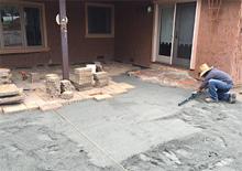 one of our pros is working on decorative pavers